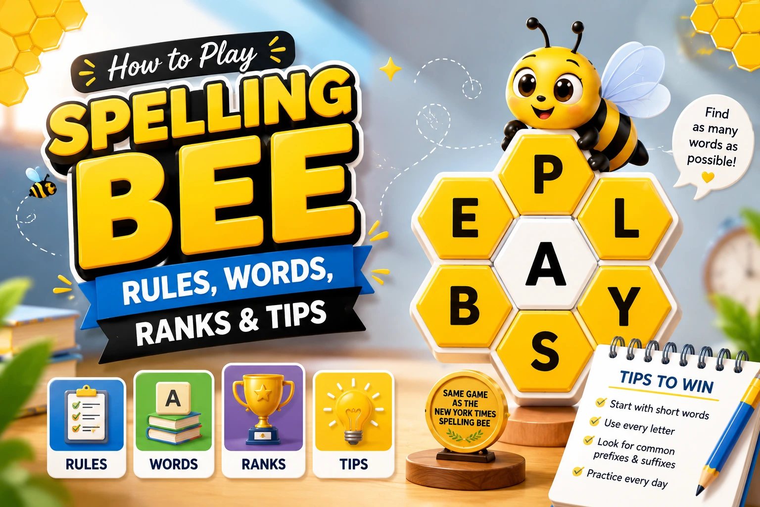 How to Play Spelling Bee: Rules, Words, Ranks & Tips